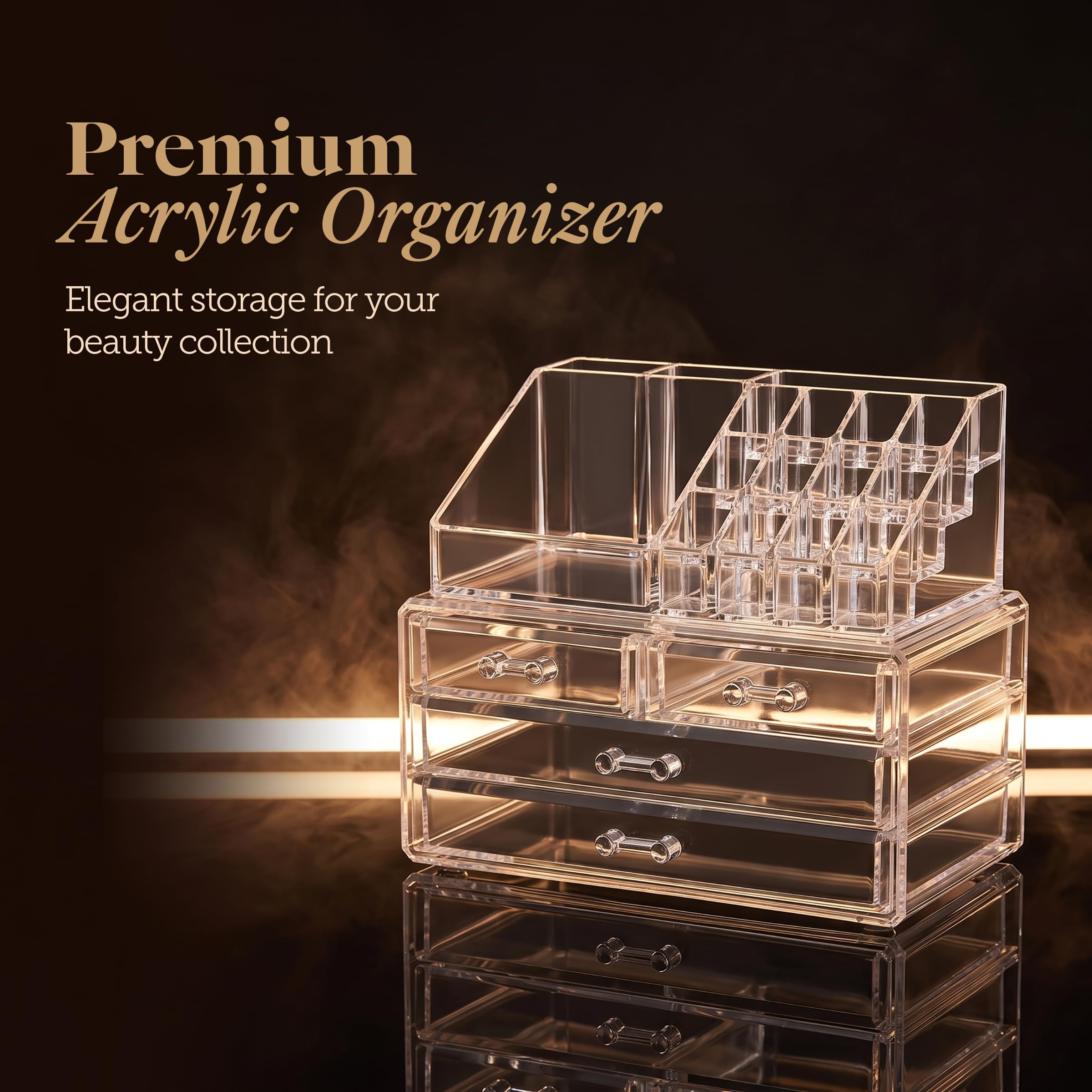 Masirs organizer on bathroom counter reducing clutter and saving time