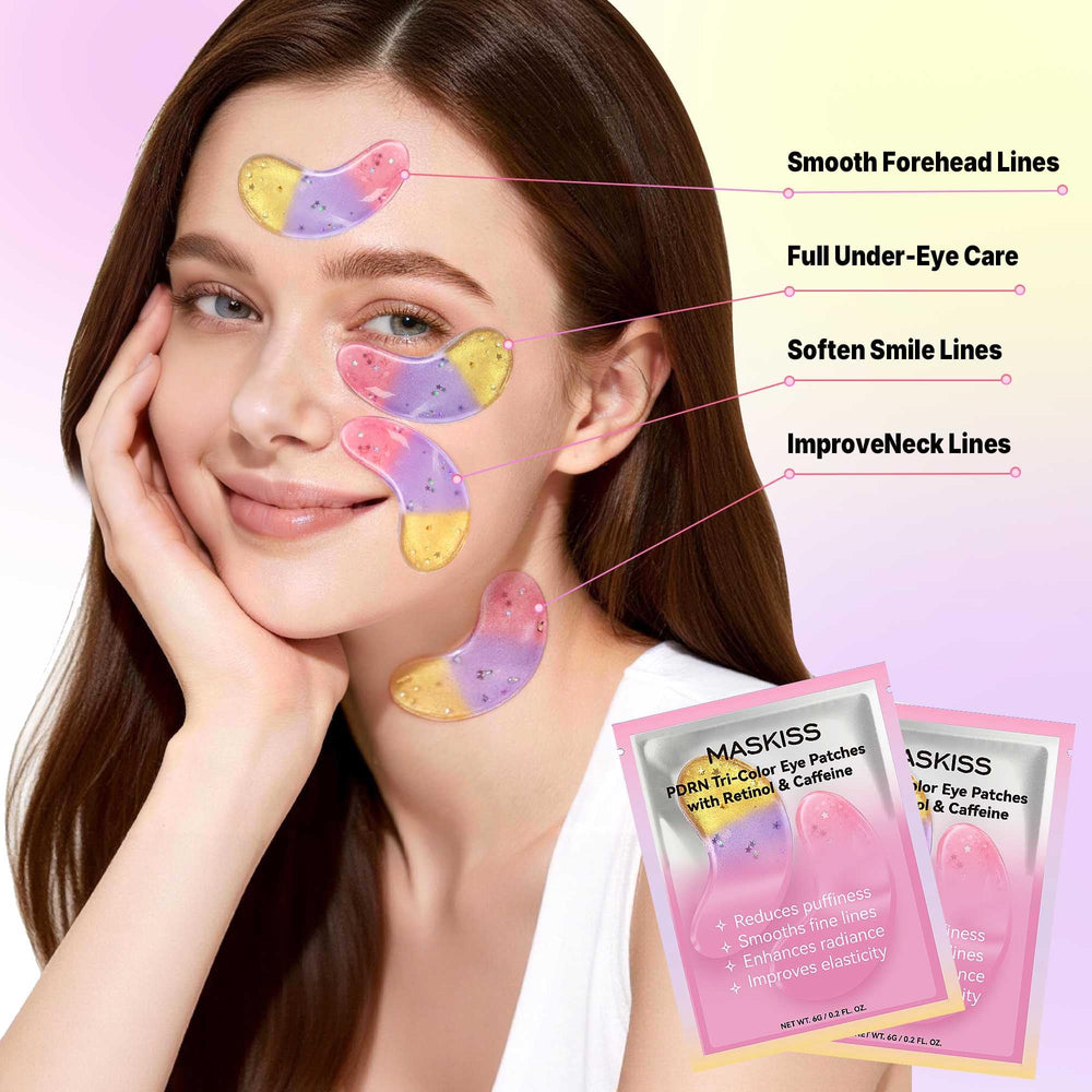 Maskiss before and after visual sample showing brighter under-eye look