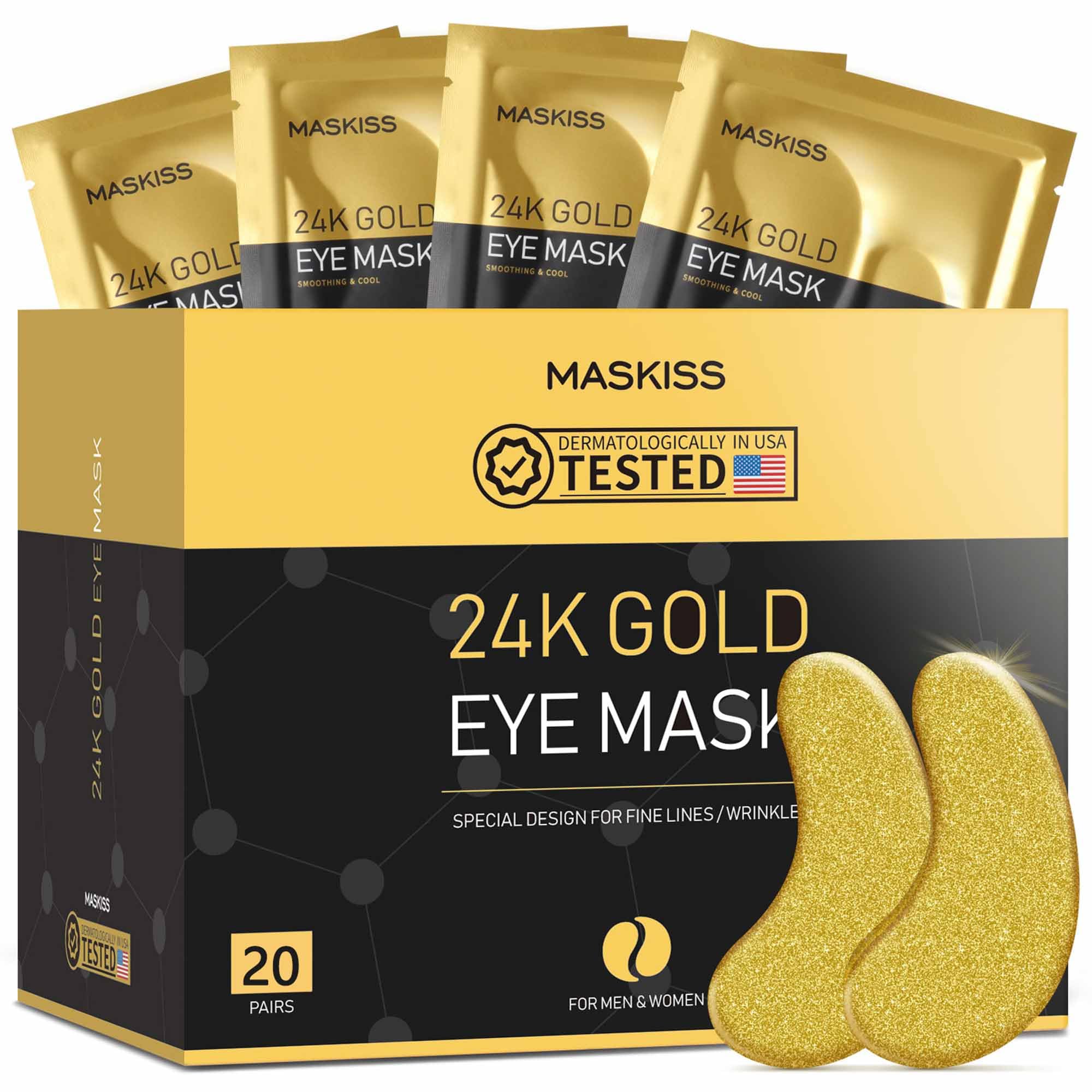 Maskiss front packaging showing 20 pairs and benefits