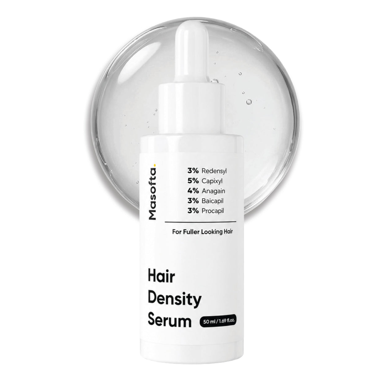 Masofta front packaging showing 50ml bottle and clear labeling benefit