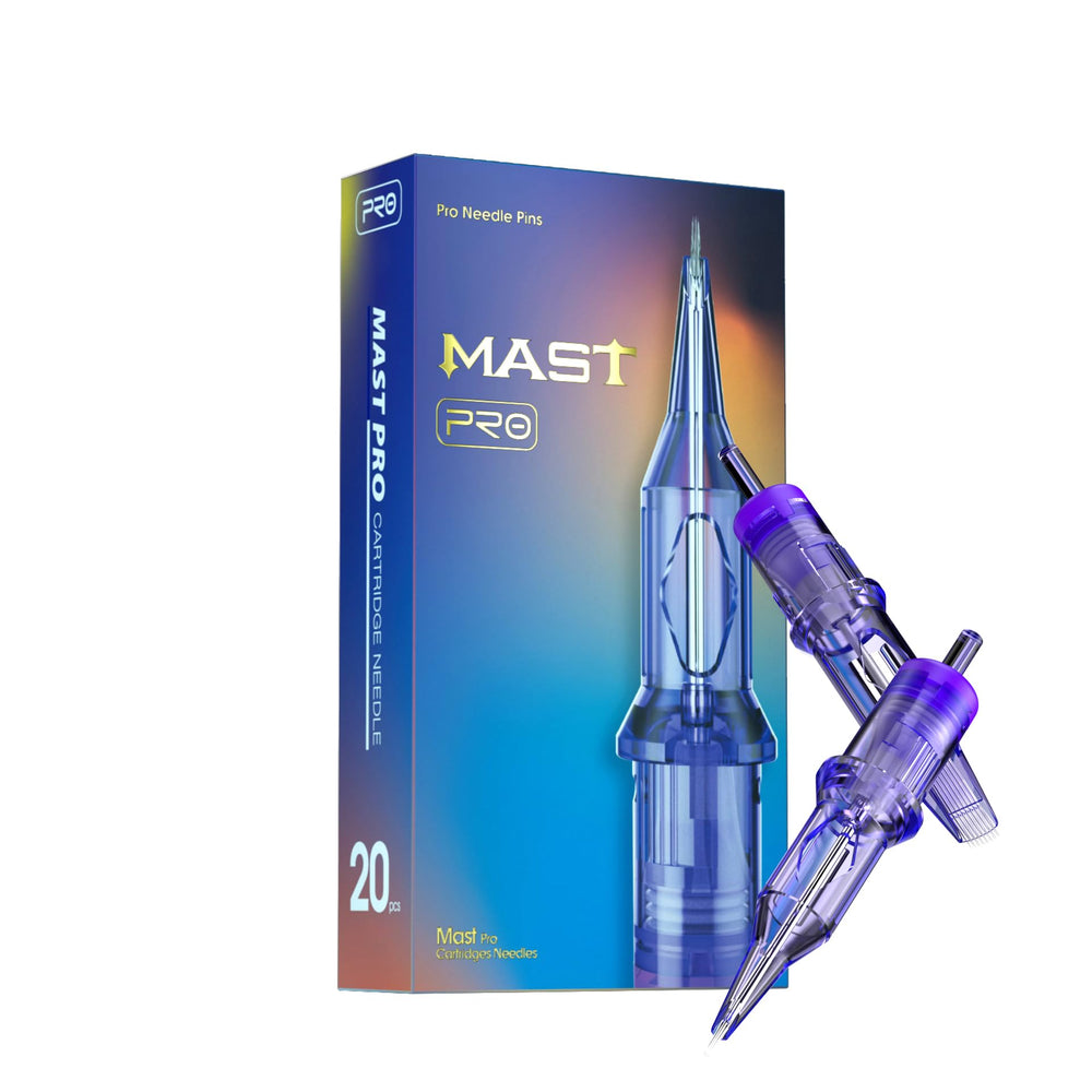 MAST TATTOO front packaging showing 20 cartridges and clear benefits
