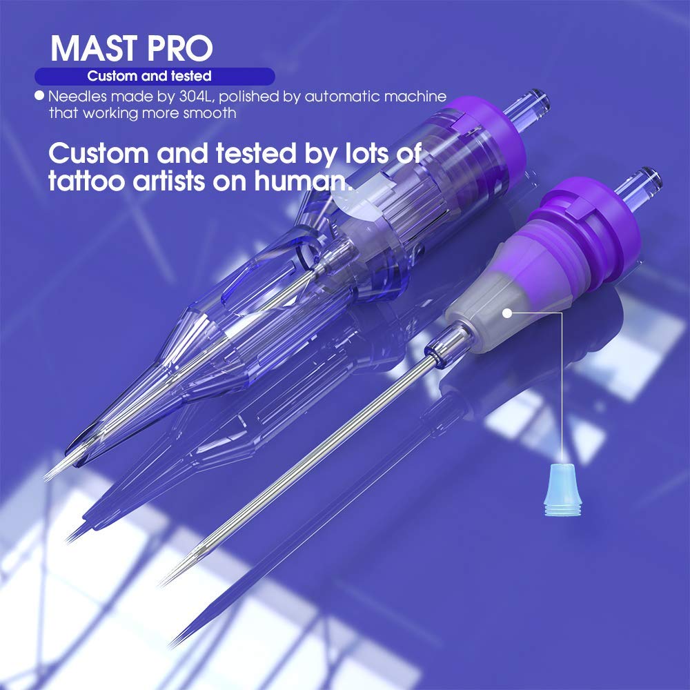 MAST TATTOO pack beside a ruler for scale showing compact disposable size benefit