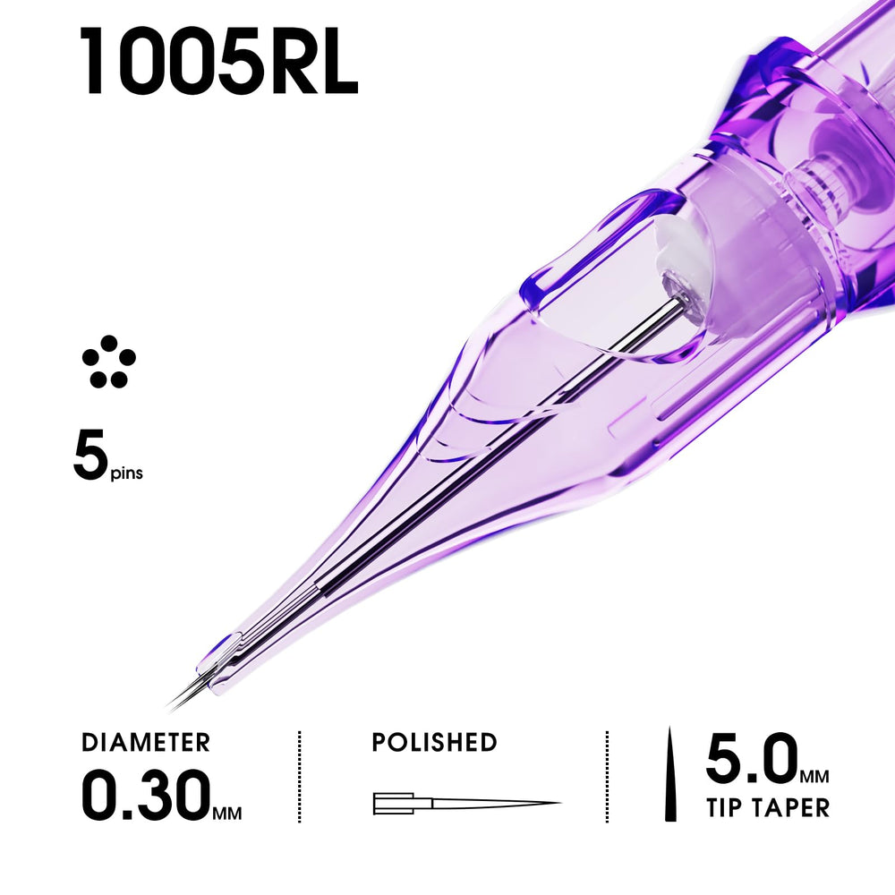 MAST TATTOO cartridge in use on forearm creating crisp outlines for detailed work