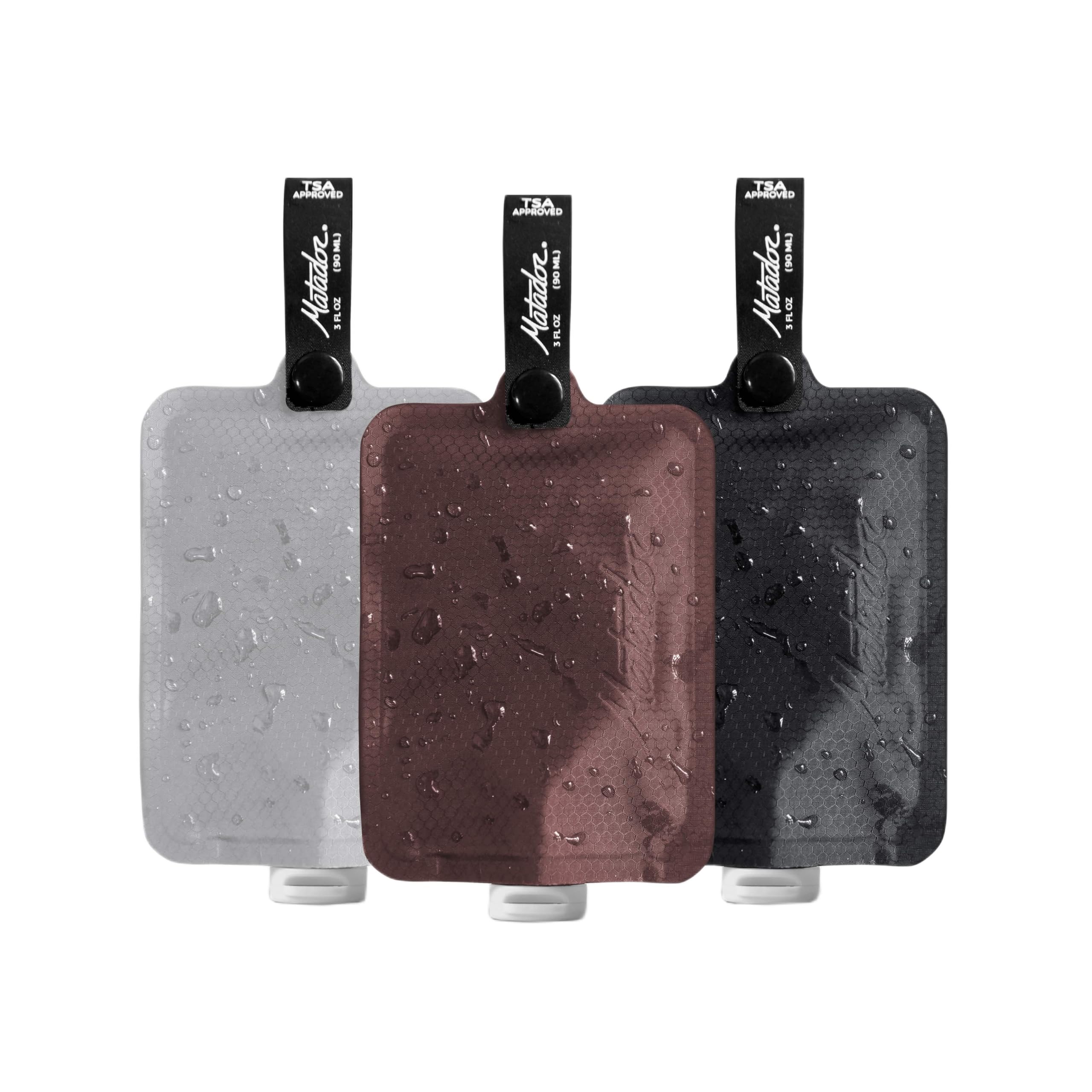 Matador toiletry bottle front pouch showing compact storage benefit
