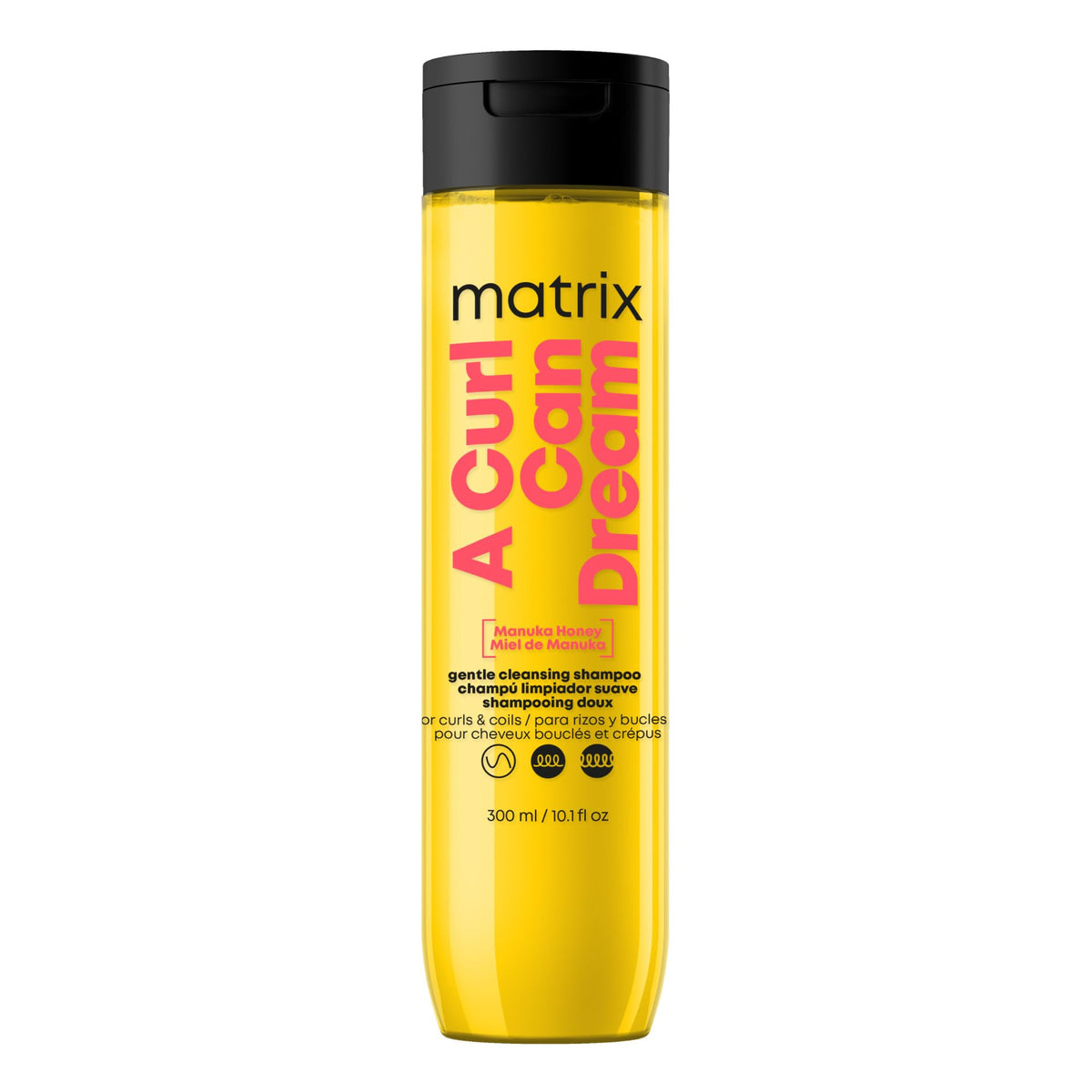 Matrix front packaging bottle showing product and benefits
