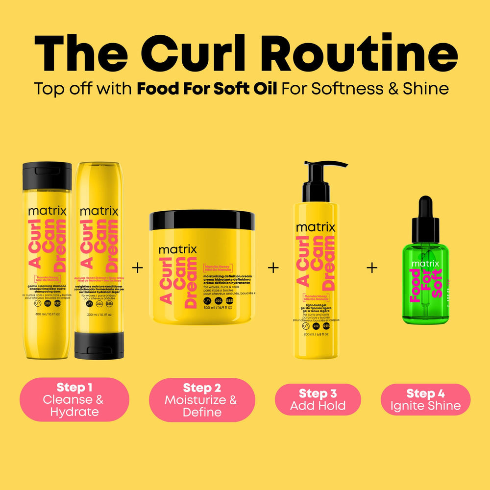 Matrix shampoo in shower being applied to curly hair for wash day