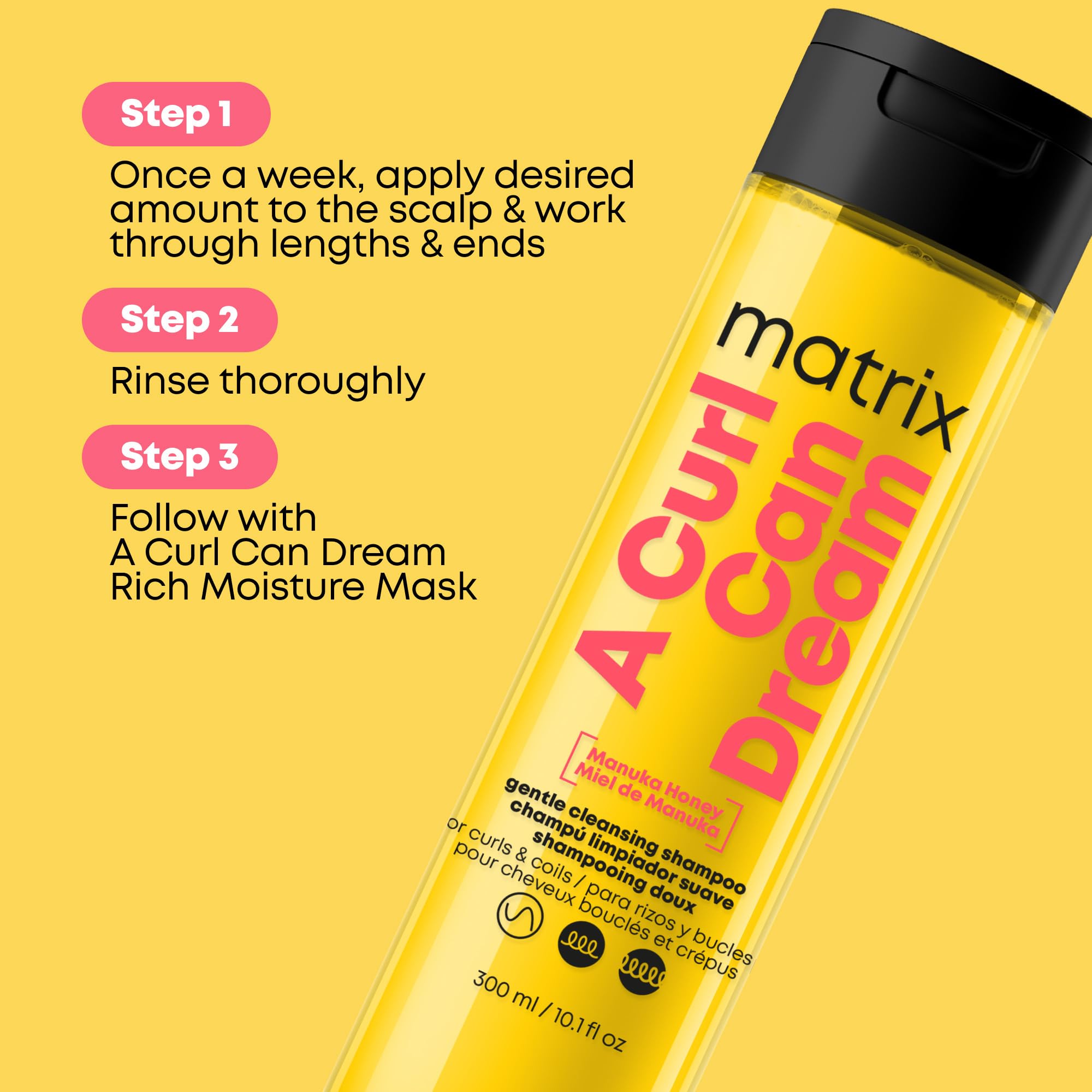 Matrix product beside Manuka honey symbol highlighting soothing extract
