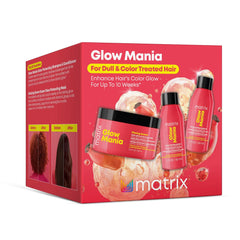 Matrix front packaging of Glow Mania mini kit showing compact travel sizes and benefit