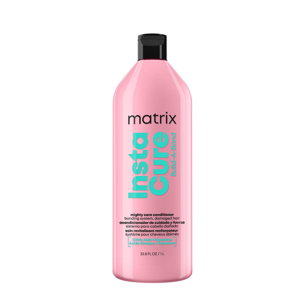 Matrix Instacure front bottle showing brand and repair benefits for stronger hair