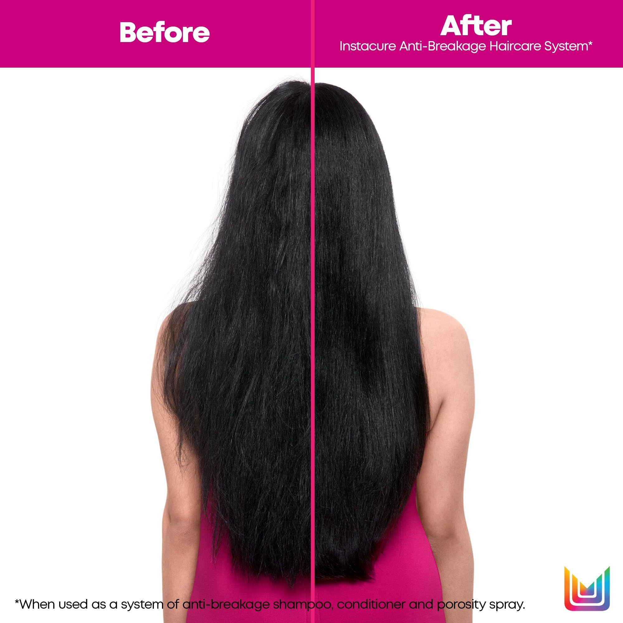 Matrix Instacure pump dispensing shampoo demonstrating easy salon use