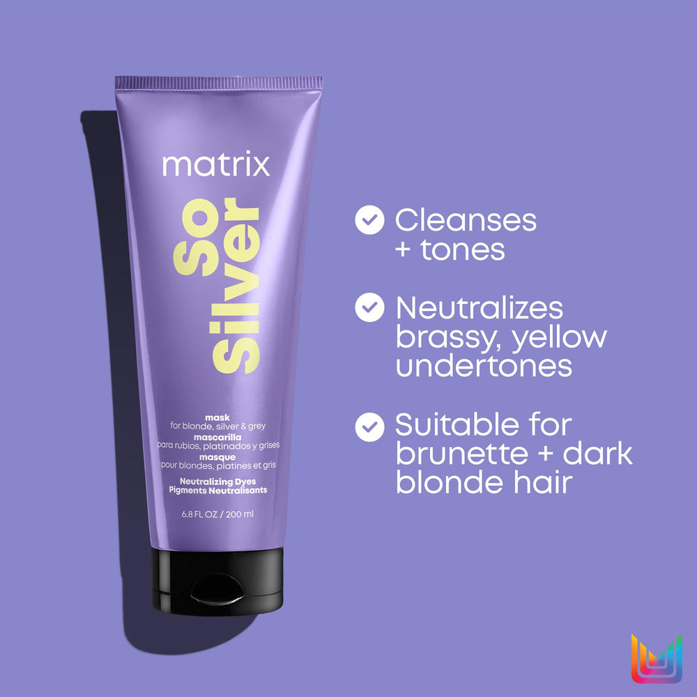 MATRIX before and after comparison highlighting reduced brassiness and cooler tone