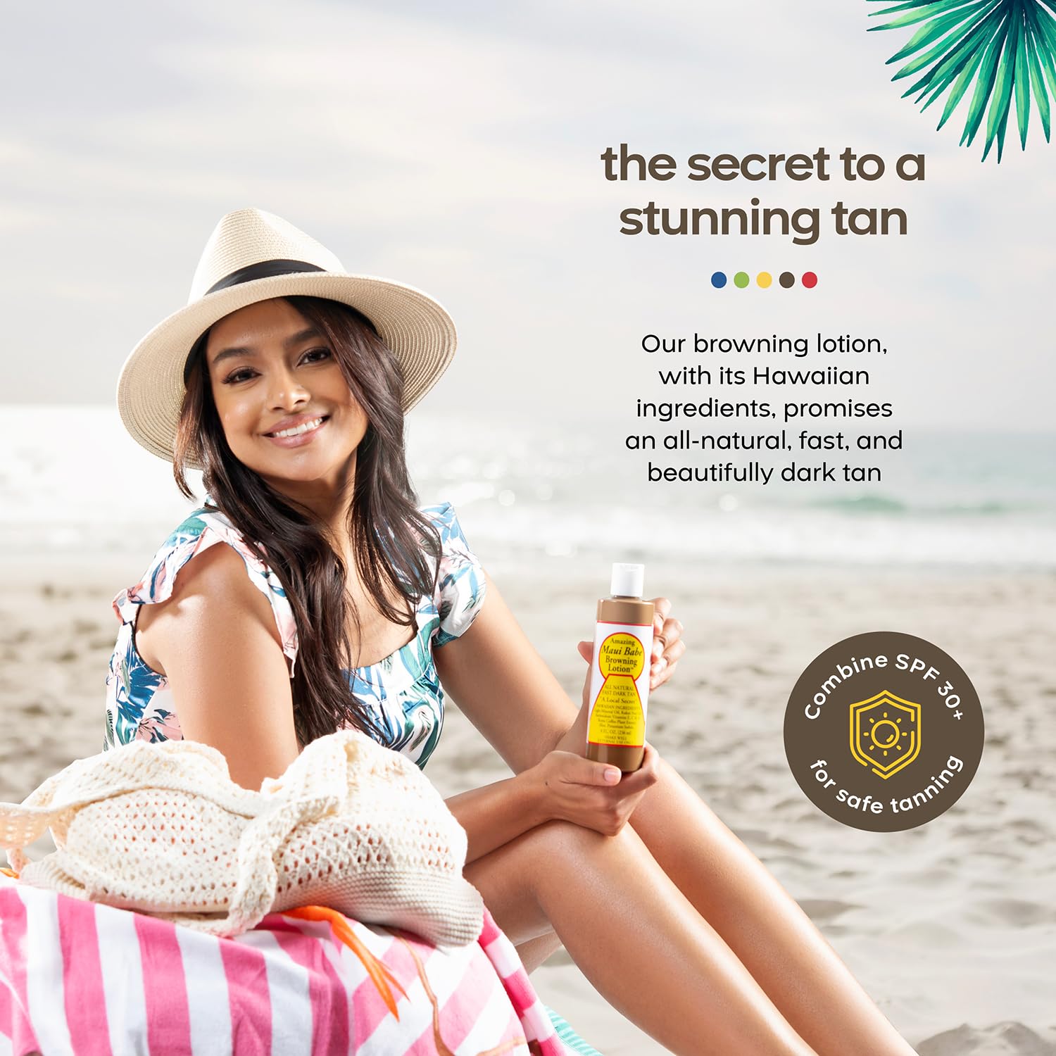 Maui Babe application on arm in sunlight showing soothing hydration benefit