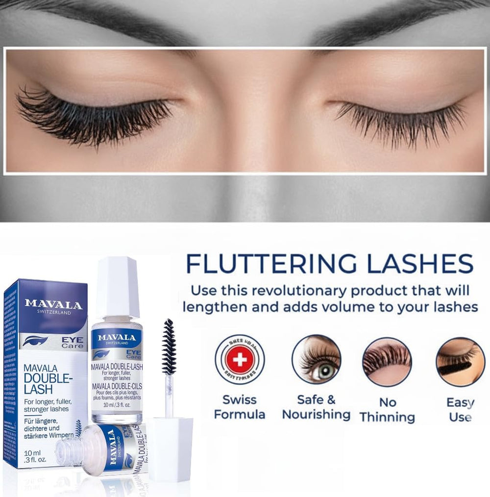 MAVALA applied along lash line demonstrating fuller, natural-looking lashes