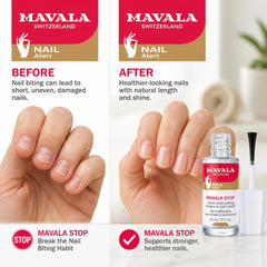 MAVALA bottle and brush close-up demonstrating easy application benefit
