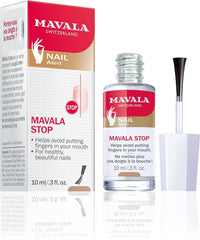 MAVALA front packaging showing the stop treatment and clear benefit