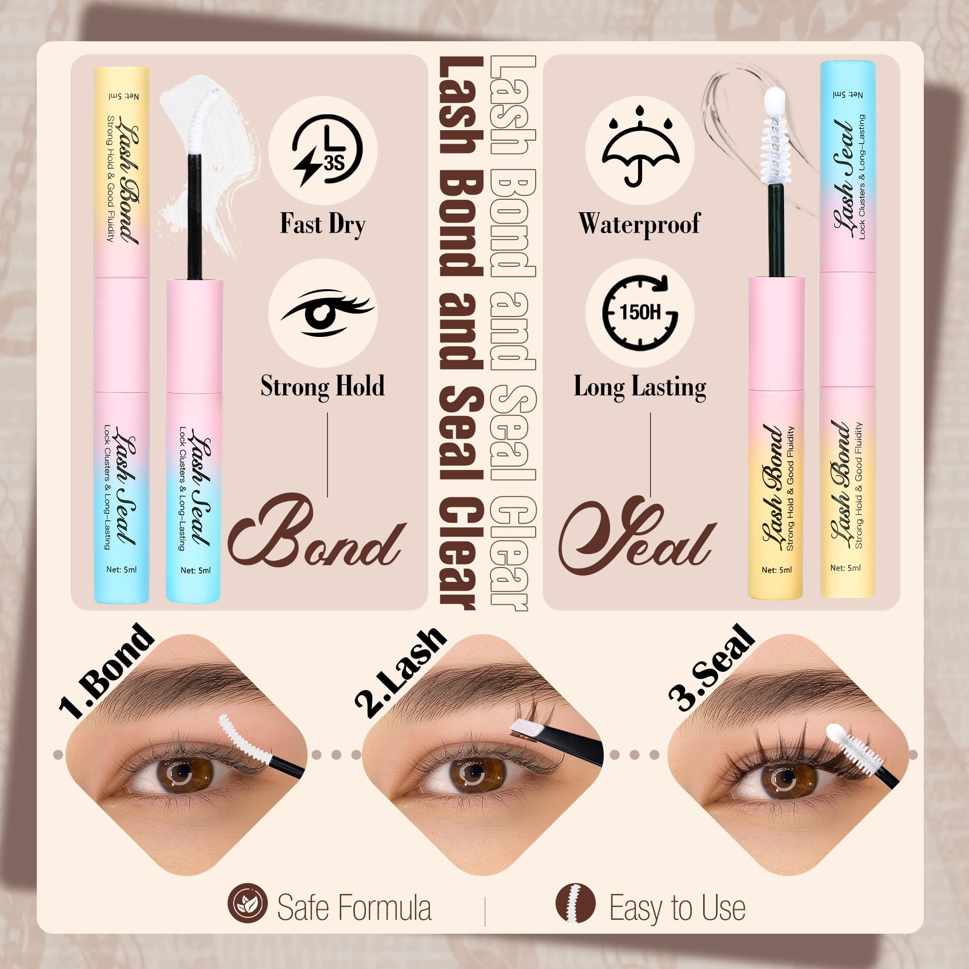 Mavphnee brown clusters applied on eye blending naturally with lashes