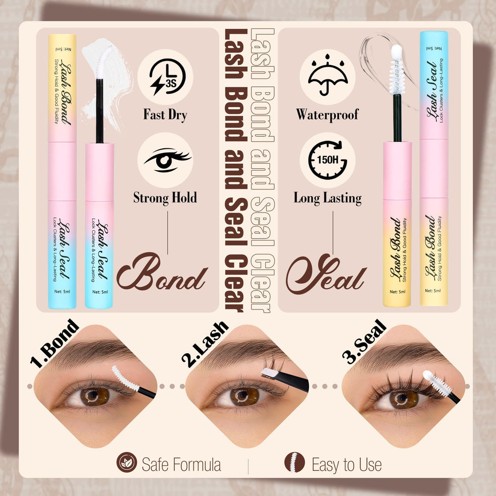 Mavphnee brown clusters applied on eye blending naturally with lashes