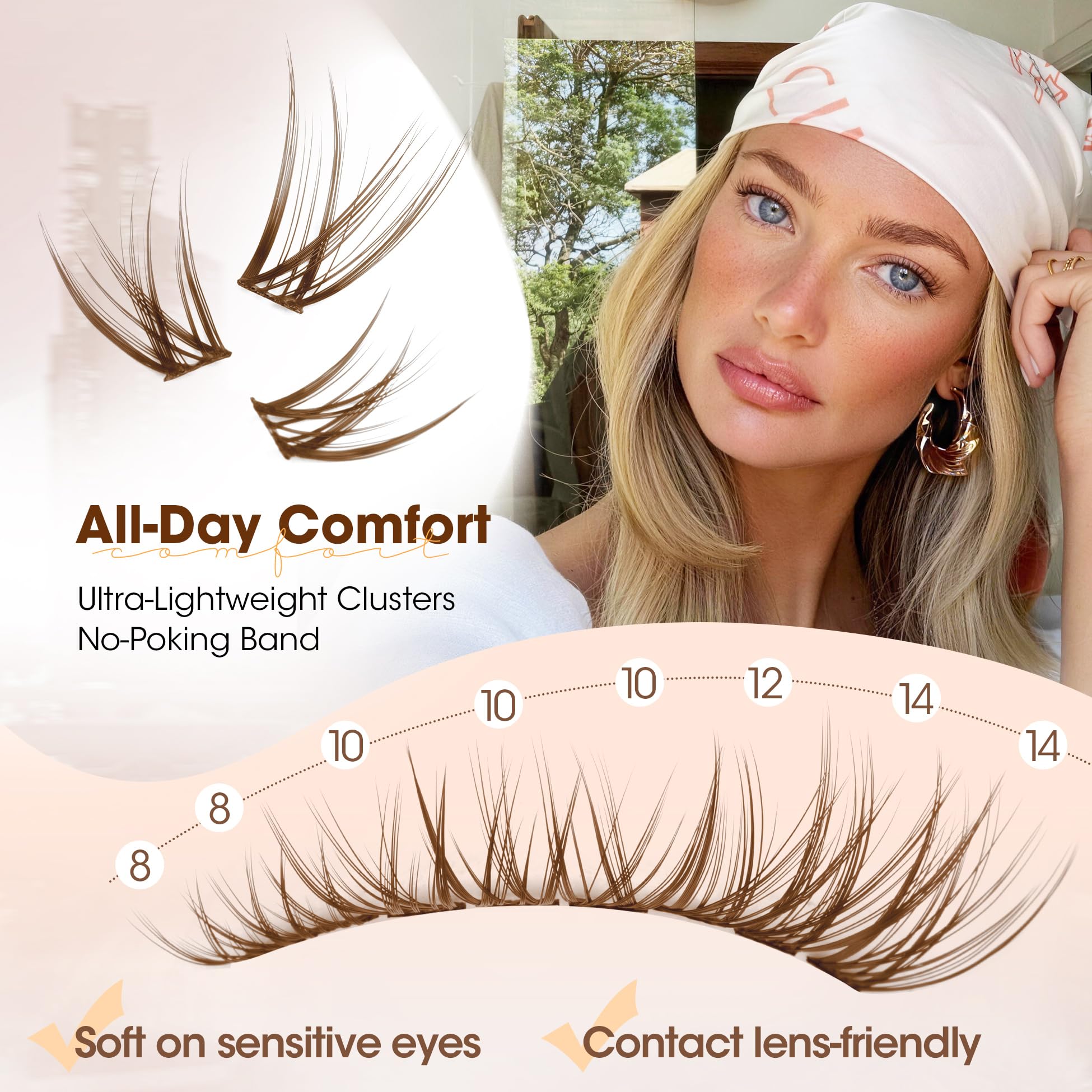 Mavphnee lifestyle image of model with soft natural lashes showing everyday wearability