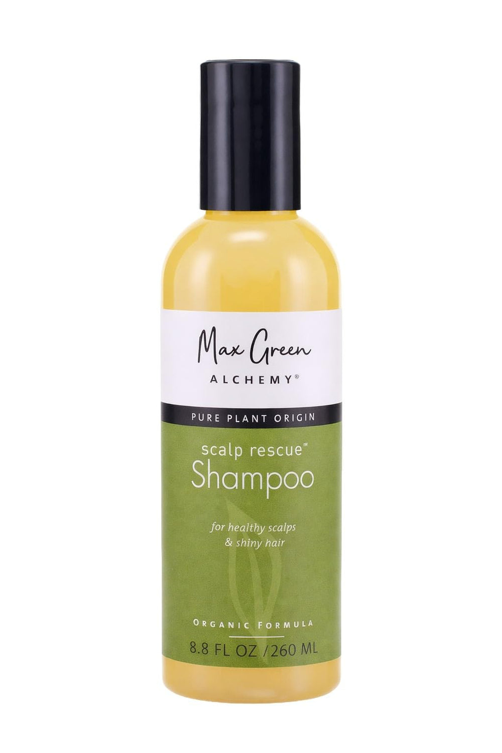Max Green Alchemy front label showing product name and benefits