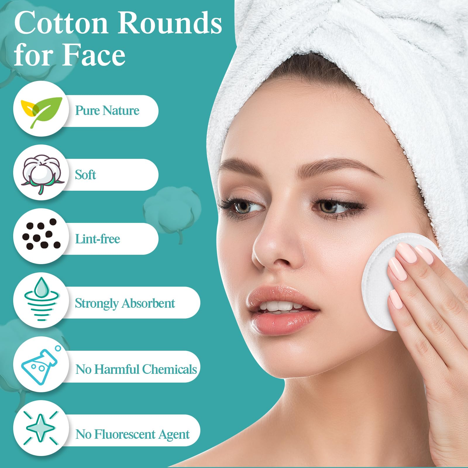 Maxcheck cotton pad in hand size comparison showing portability and easy handling
