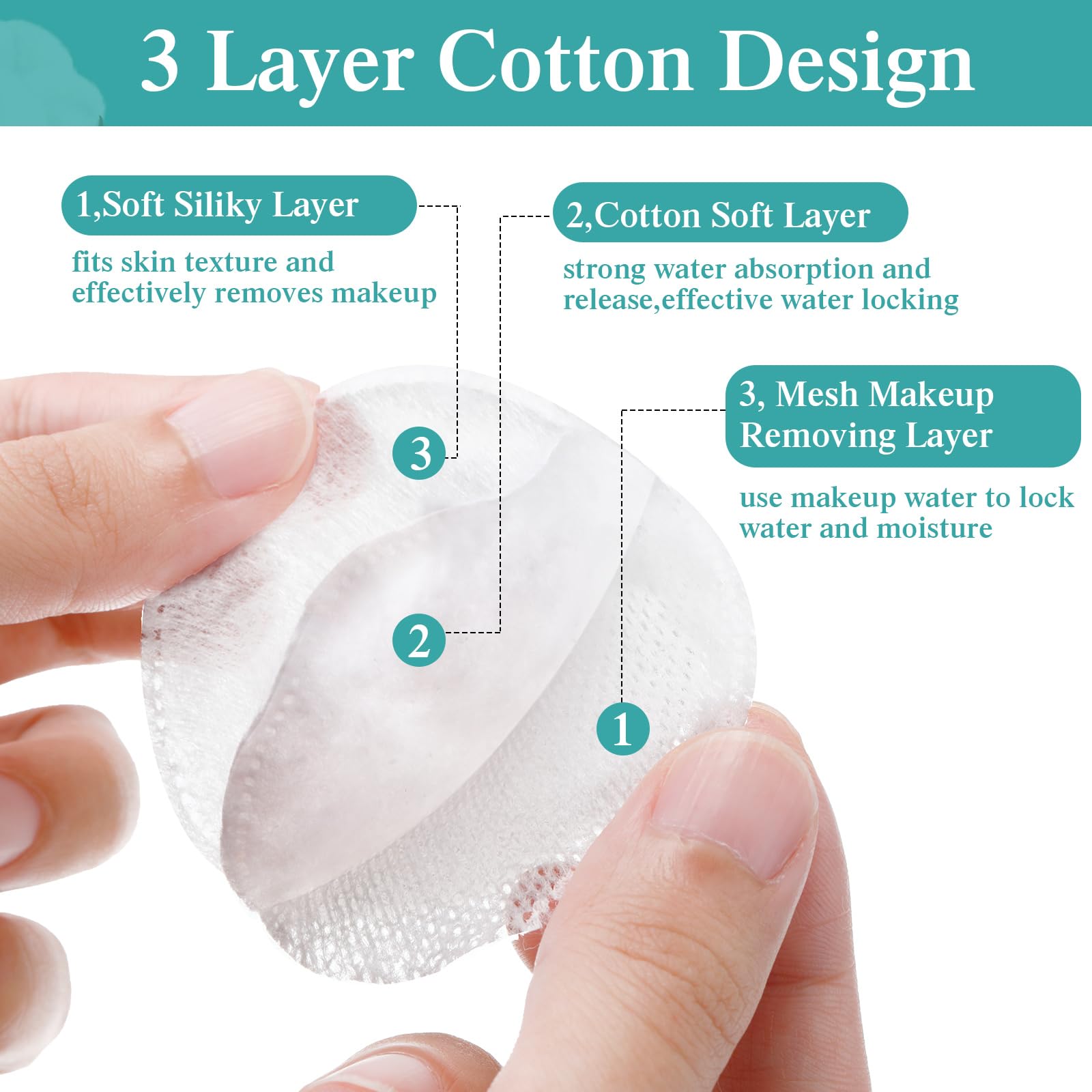 Maxcheck pad soaked with makeup remover removing foundation for effective cleansing