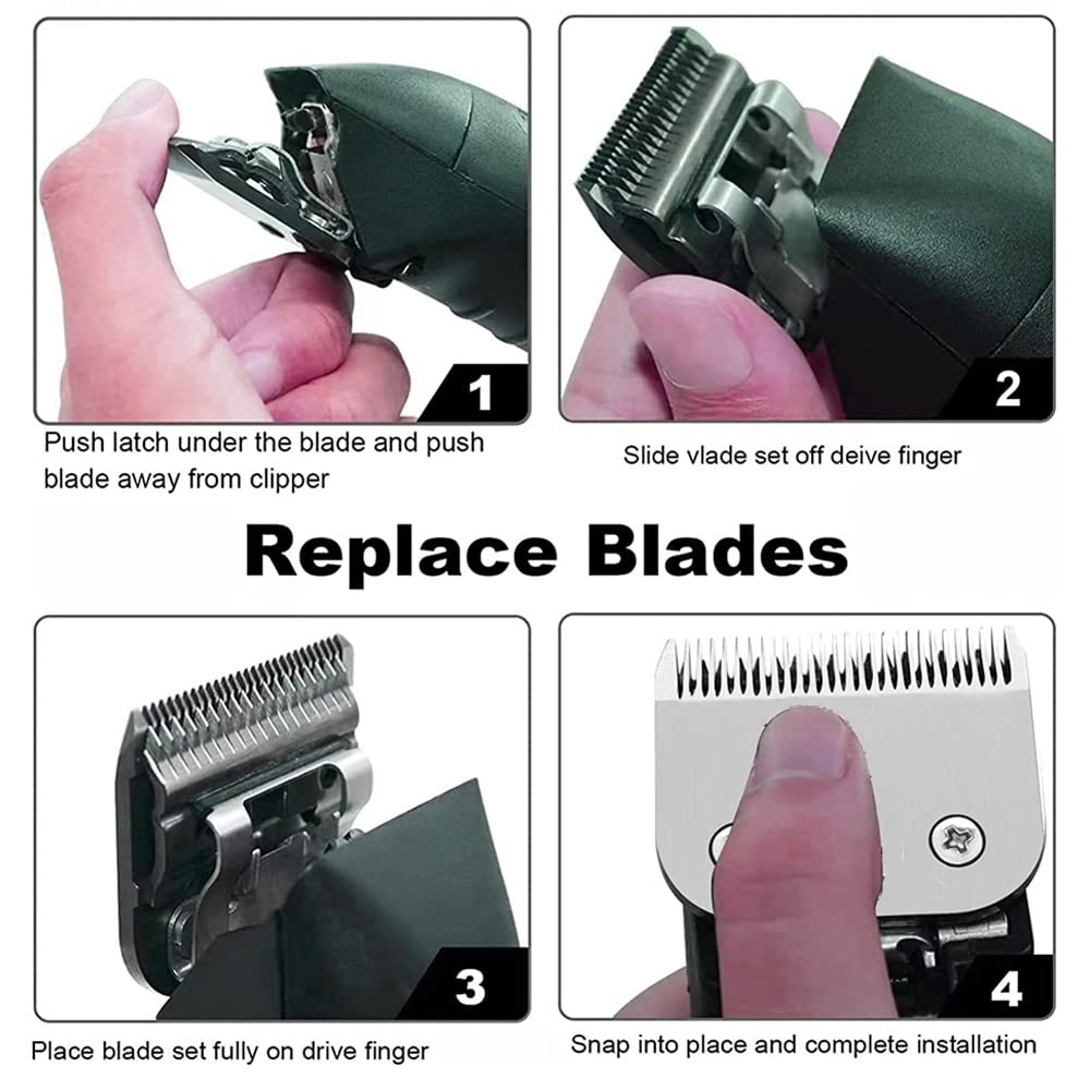 maxeylead blade in a grooming setup with clippers, illustrating professional-level close cuts and quiet operation