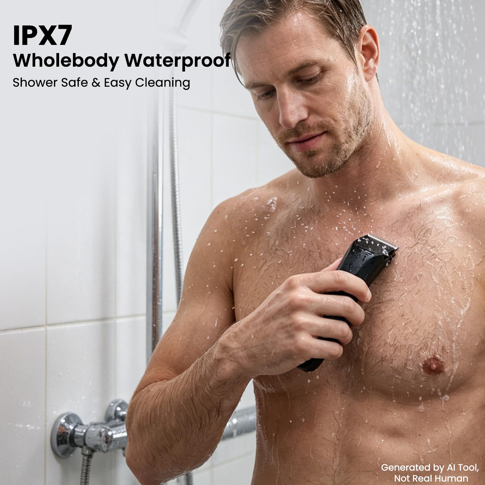 MAXGROOM close-up ceramic blade and rounded tip, gentle precise cutting benefit