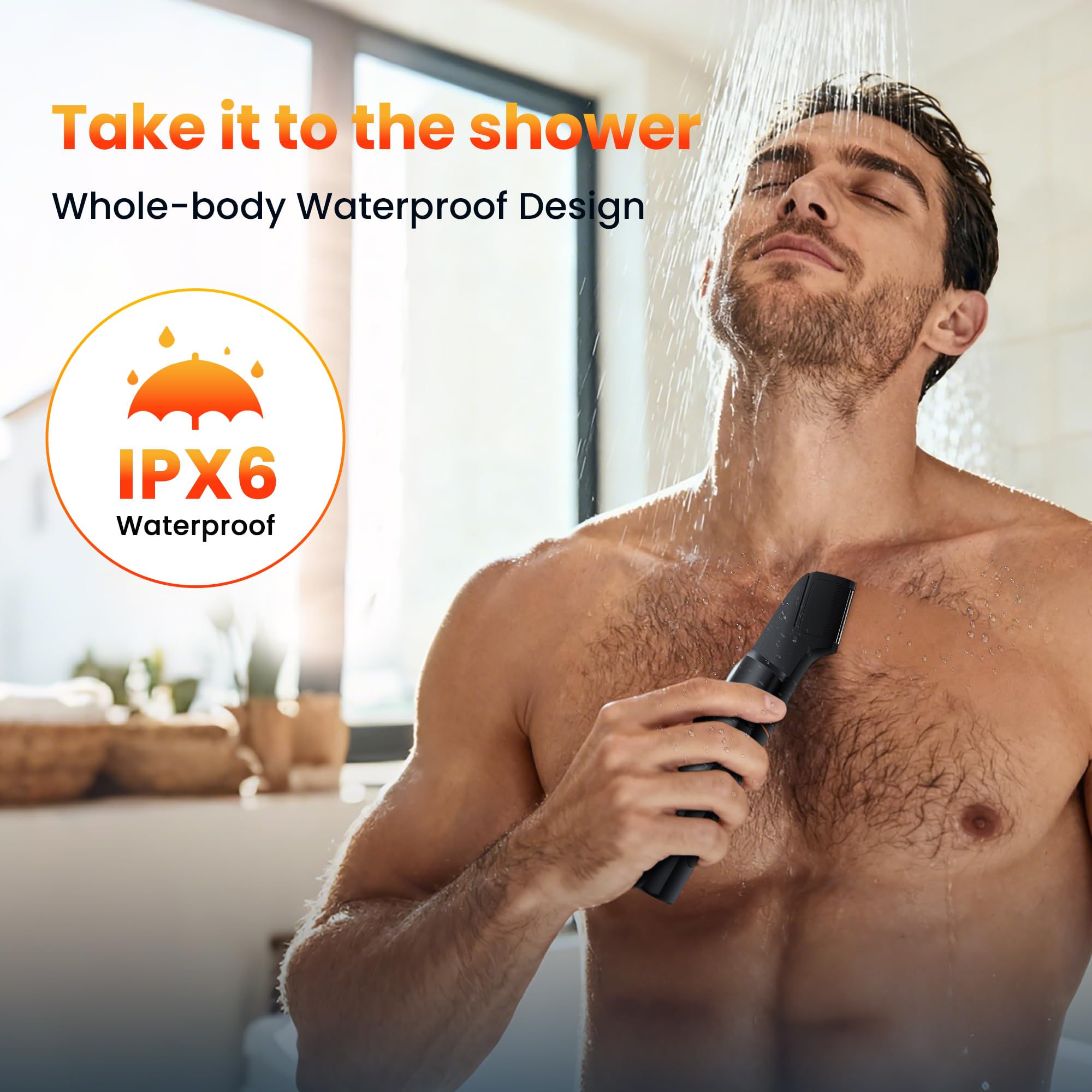 MAXGROOM V-shaped trimmer head closeup for precise intimate-area access benefit