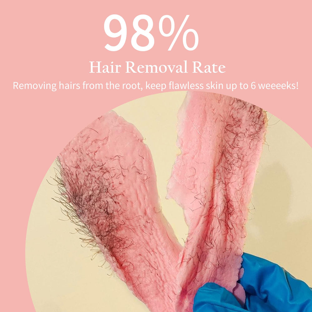 Maxpearl wax being applied to bikini area demonstrating gentle hair removal