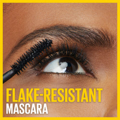Maybelline swiped on lashes showing bouncy curled effect for noticeable lift