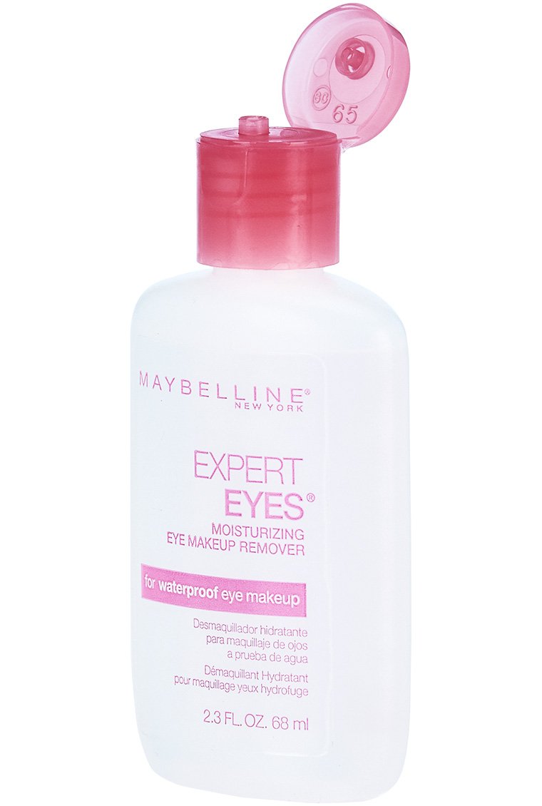 MAYBELLINE before and after lashes showing effective removal of waterproof mascara