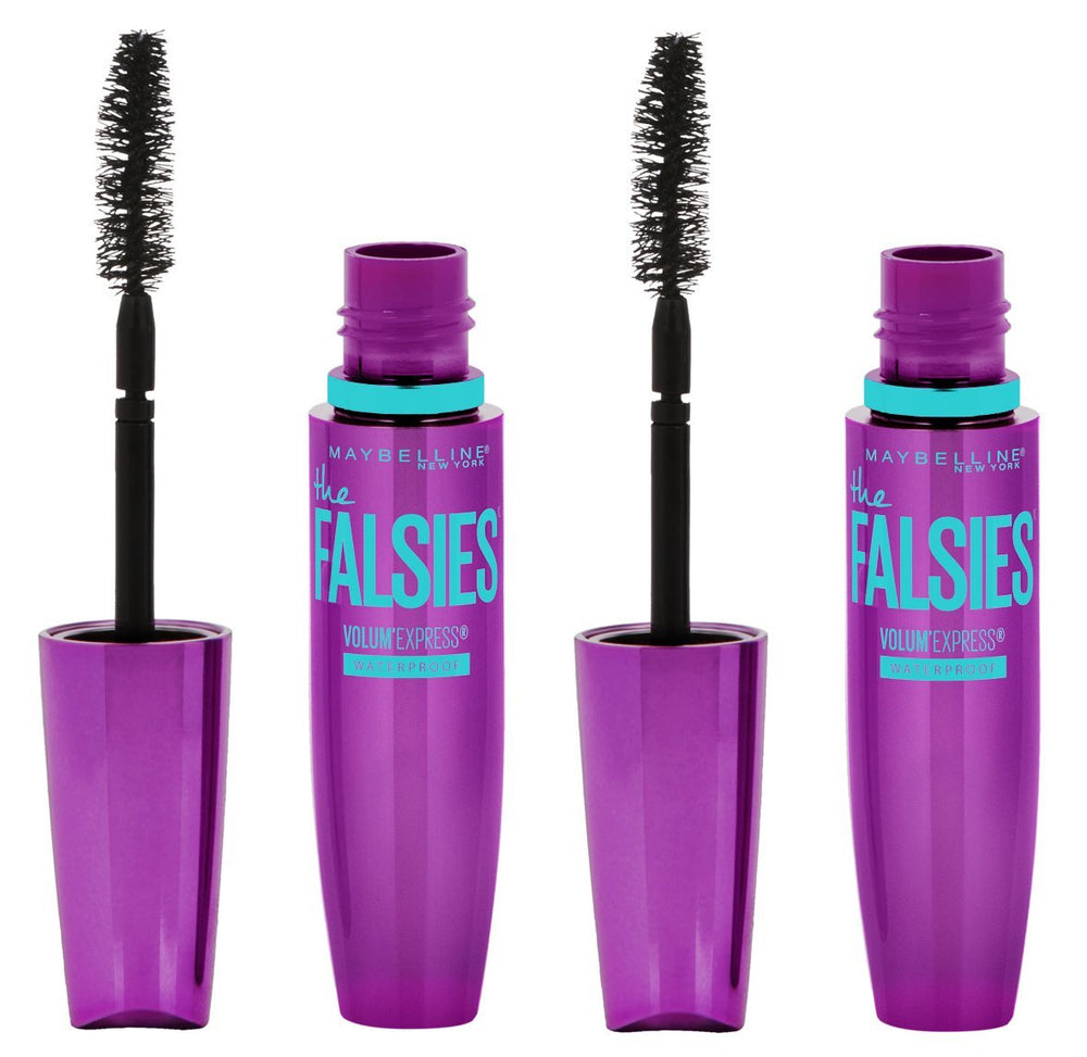 MAYBELLINE front packaging showing two Very Black mascara tubes for value