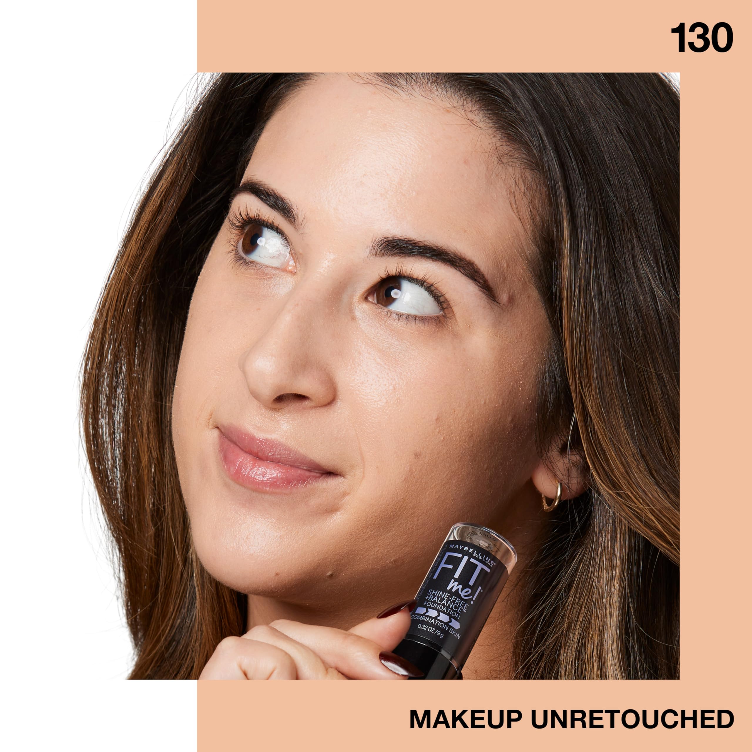 Applying Maybelline Fit Me stick to cheek with fingers for quick everyday use