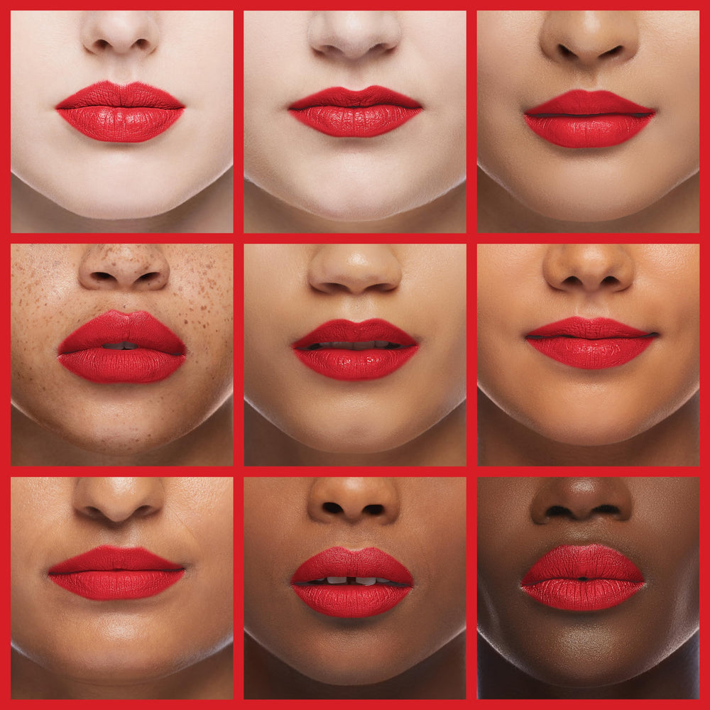Maybelline lipstick applied on model demonstrating long-lasting warm tone