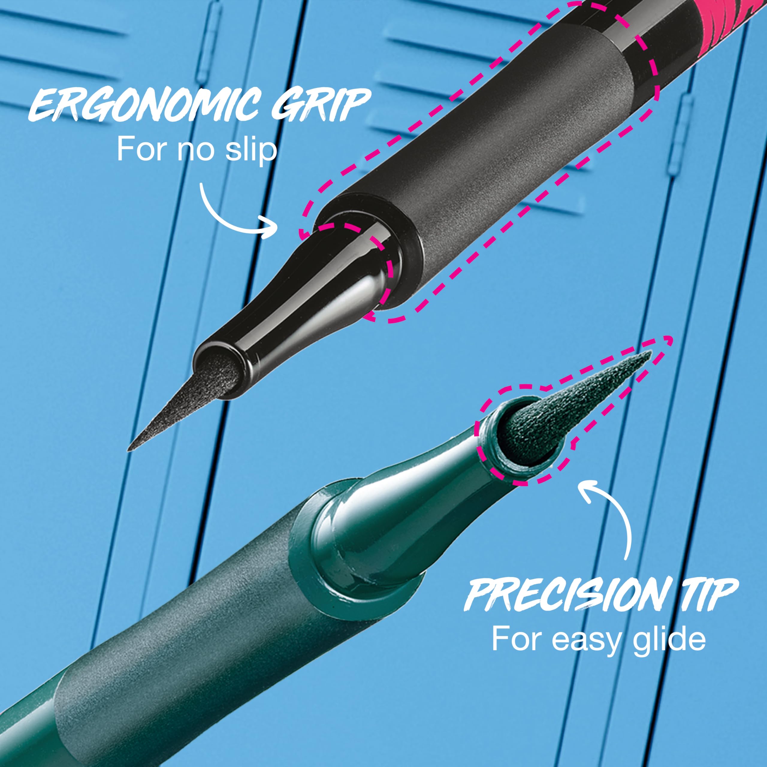 MAYBELLINE ergonomic grip detail conveys control and reduced hand slipping