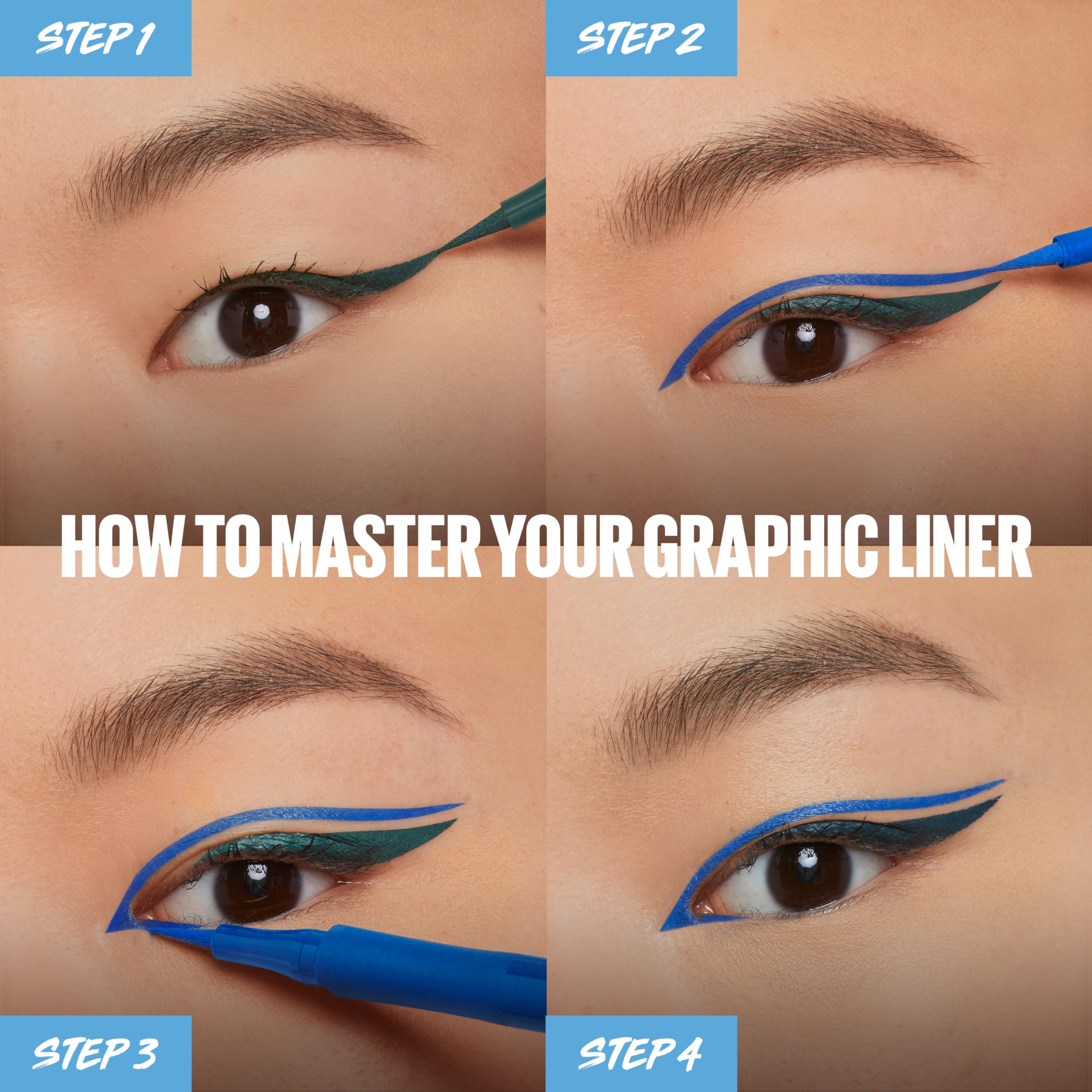 MAYBELLINE eye close-up wearing liner showing precise long-wear definition