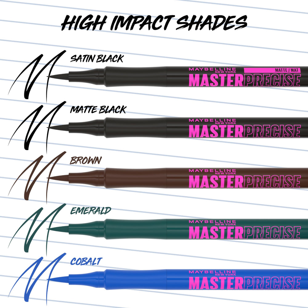 MAYBELLINE pen held during application demonstrating easy one-stroke control