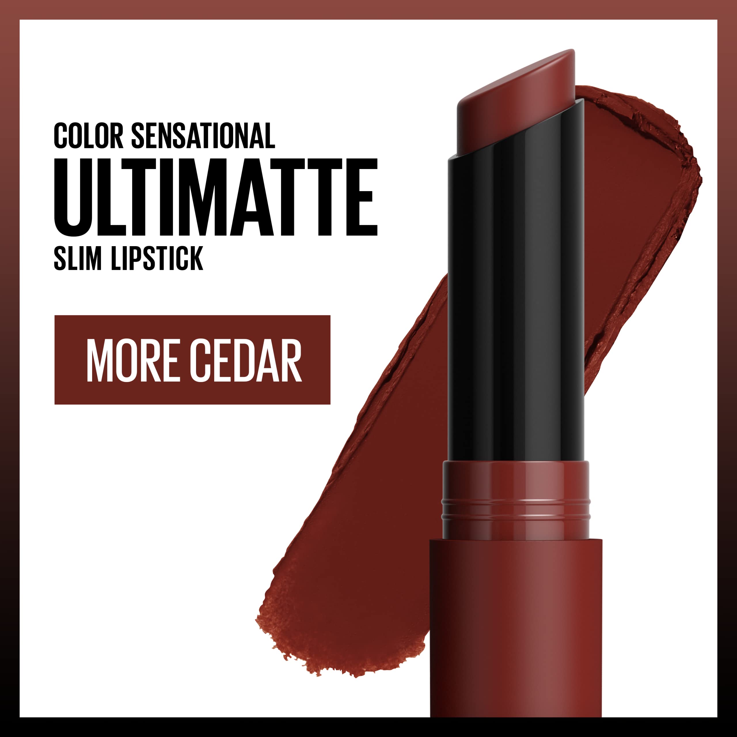 Maybelline More Cedar slim bullet closed highlighting luxe slim design benefit: precise application