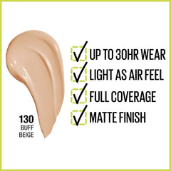 Maybelline pump dispenser detail for controlled product use and less waste
