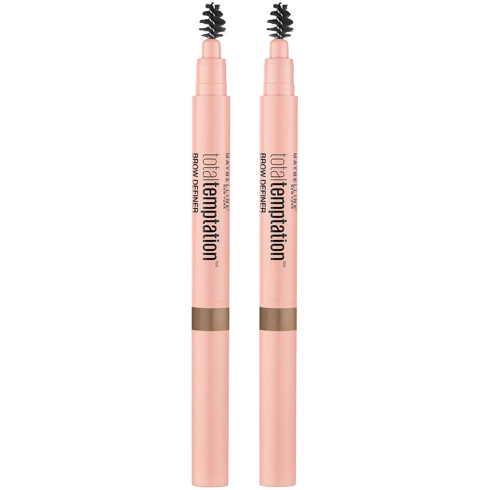 Maybelline Total Temptation spoolie and pencil tip demonstrating blending benefit