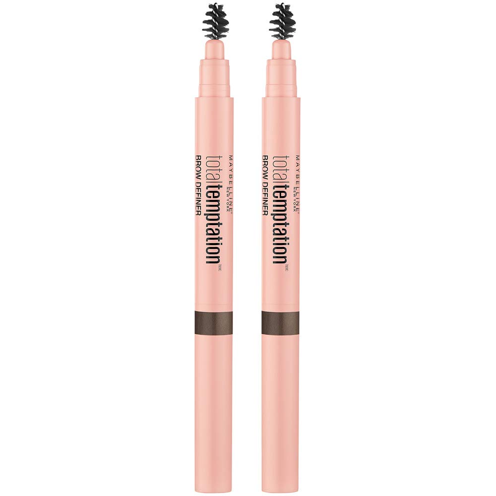 MAYBELLINE teardrop tip and spoolie close-up demonstrating precise strokes and blending benefit