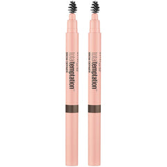 MAYBELLINE teardrop tip and spoolie close-up demonstrating precise strokes and blending benefit