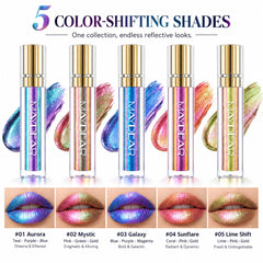 Maydear swatches on arm showing chameleon shift for versatile looks