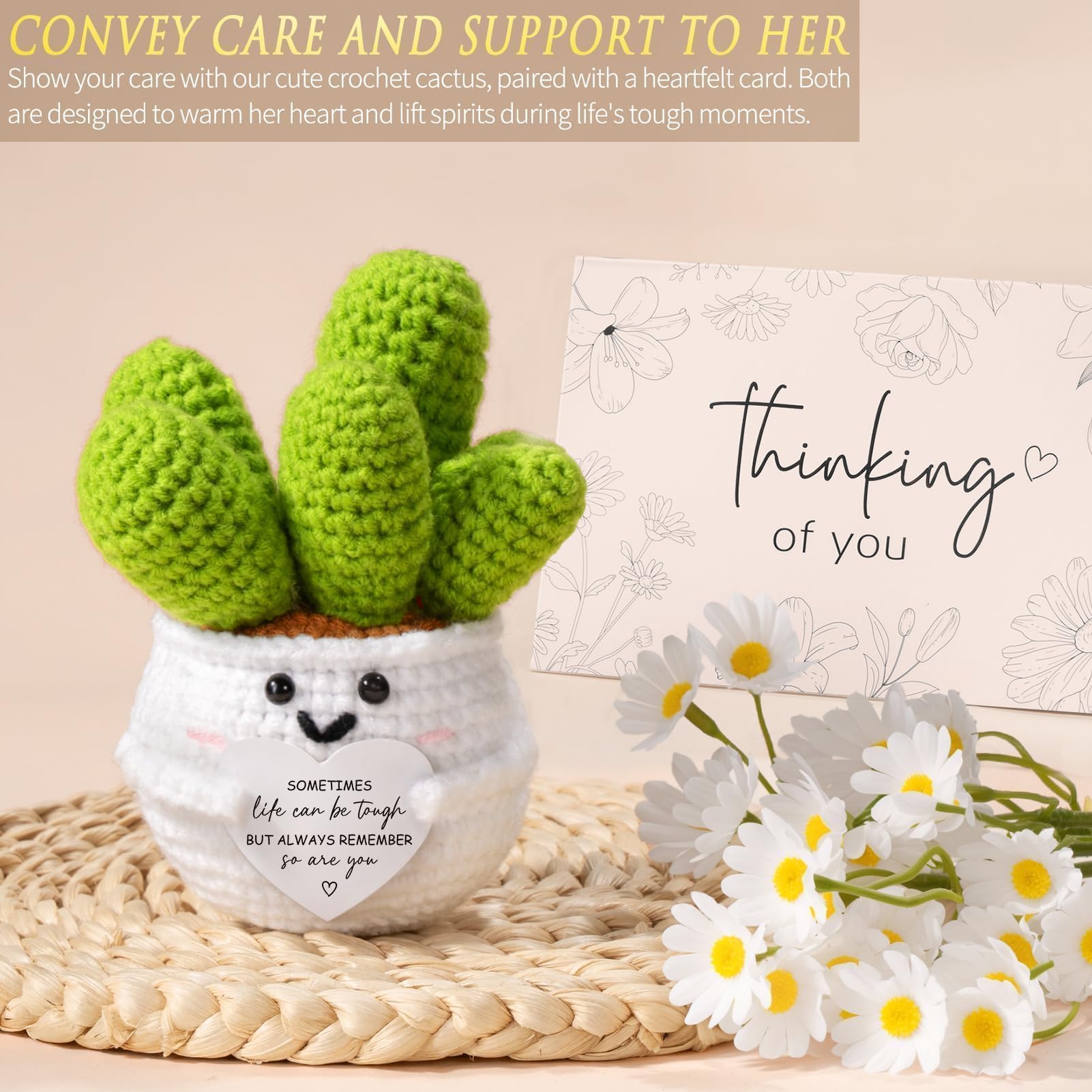 MAYICIVO crocheted cactus keepsake offering a cheerful encouraging touch