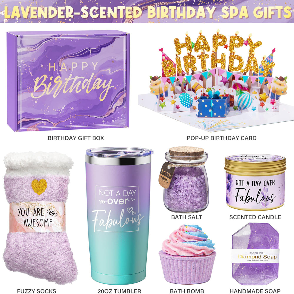 MAYICIVO lavender scented candle close-up showing wick and aroma, creates calming atmosphere