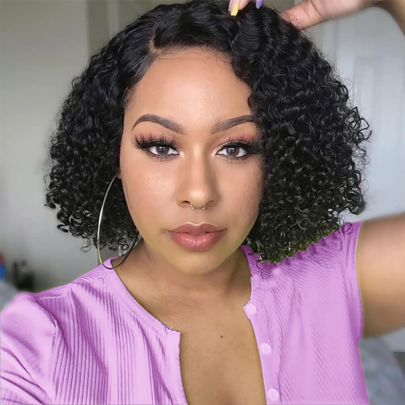 Maytune front view of deep wave bob packaging shows ready-to-wear benefit
