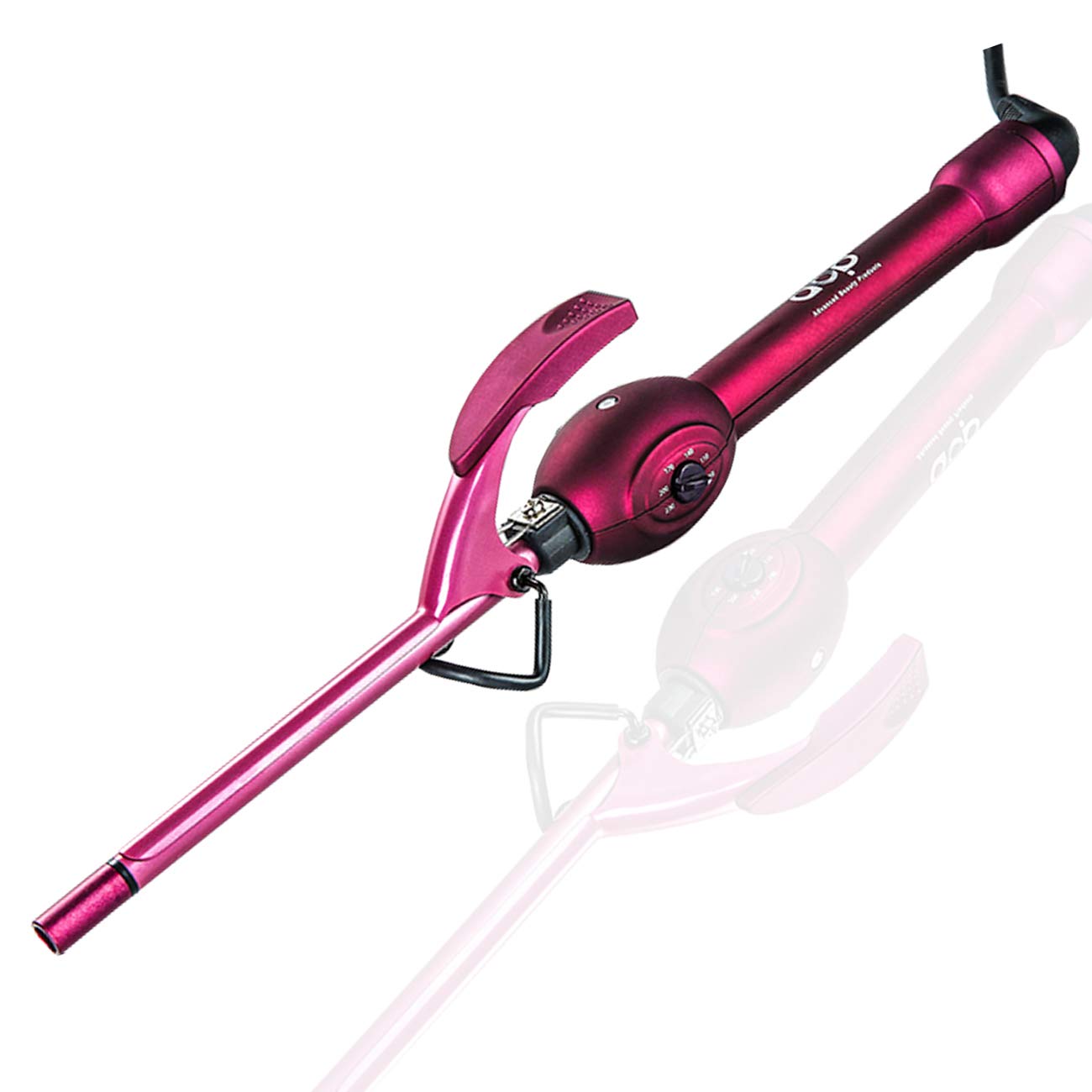 MBHAIR front view of curling iron showing compact design and easy grip benefits