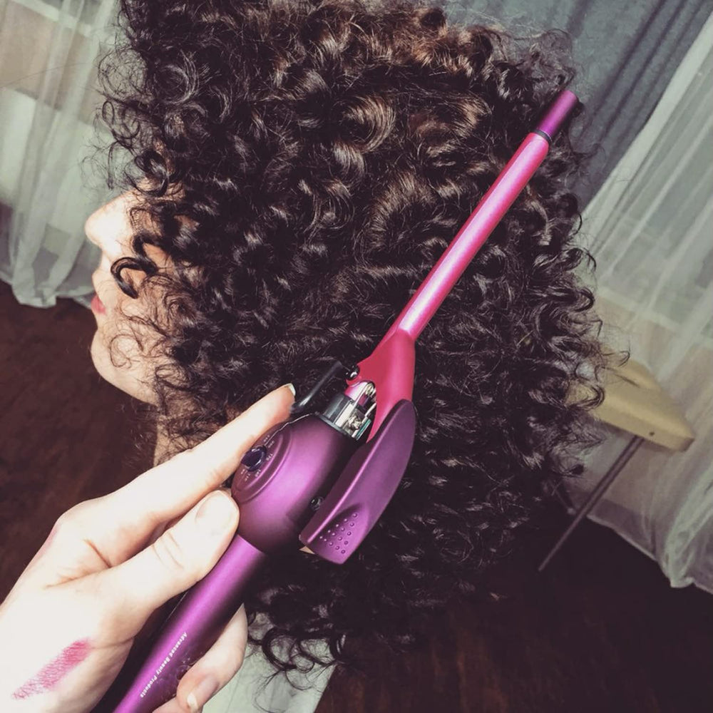 MBHAIR styling short hair into tight corkscrew curls for defined long-lasting results