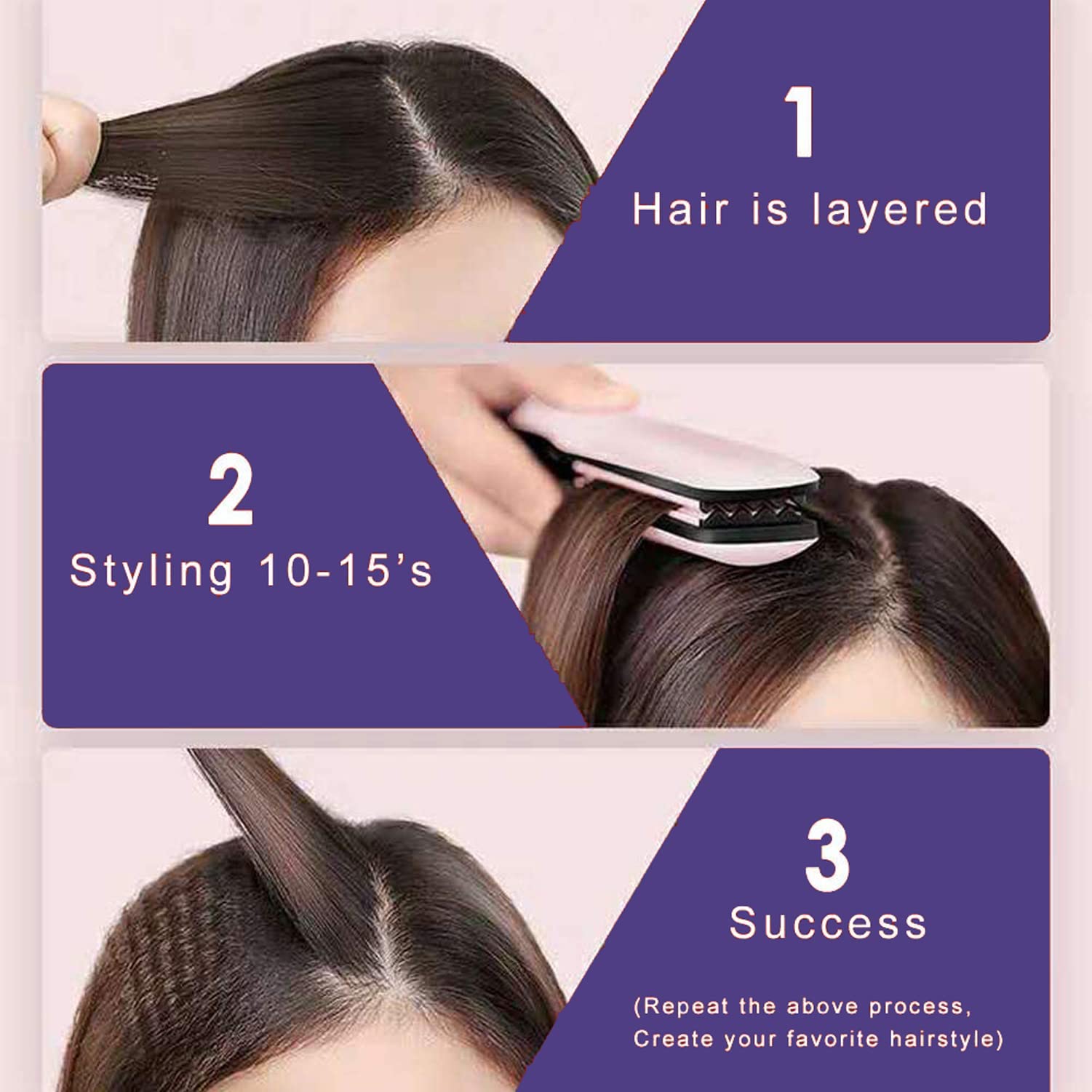 MBHAIR label and controls detail showing five heat settings for precise styling benefit