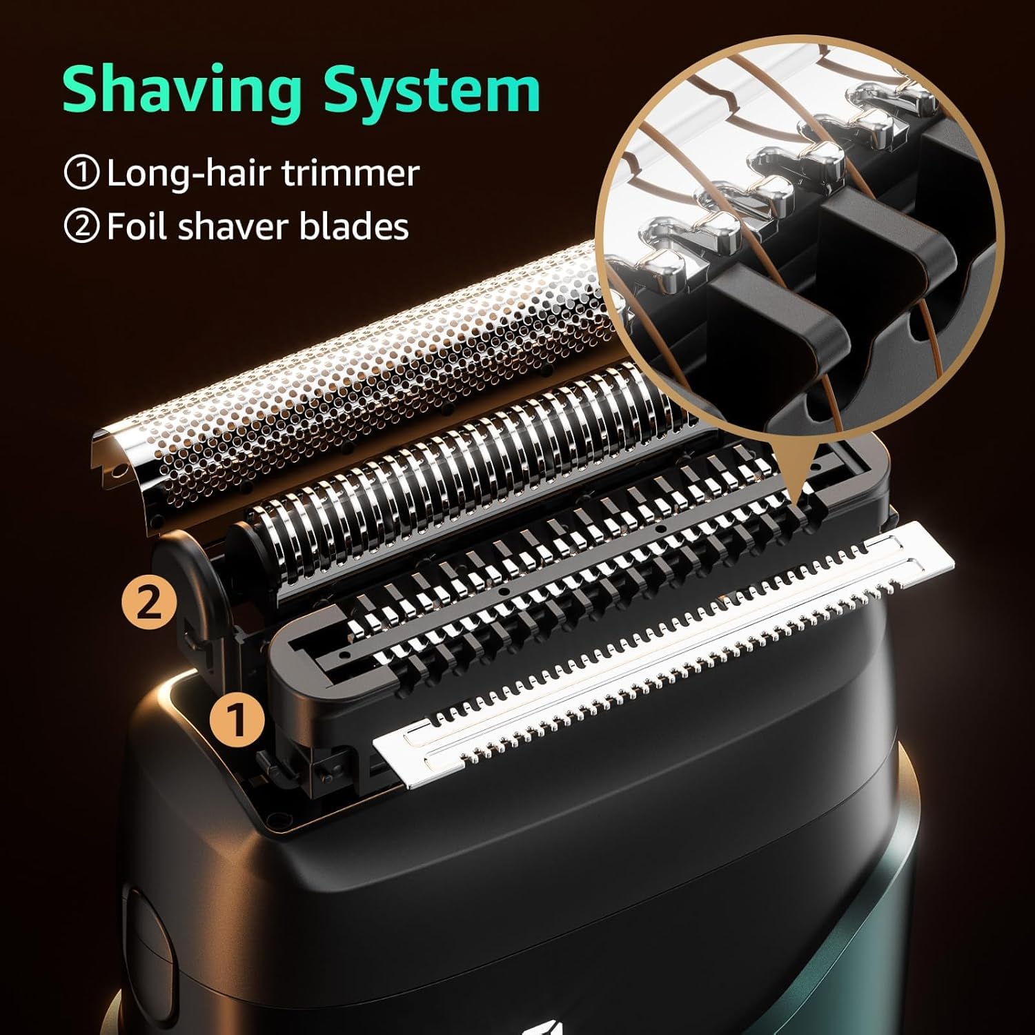 Mbzoey separate 3-in-1 trimmer head for detailed beard shaping and grooming